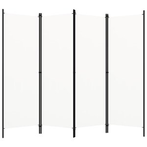 vidaXL Cloison de séparation 4 panneaux Blanc 200x180 cm