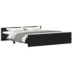 vidaXL Cadre de lit sans matelas Chêne noir 180 x 200 cm Bois d'ingénierie