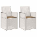 vidaXL Chaises de jardin salle à manger 2 pc Blanc et taupe PP