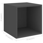 Vidaxl ensemble de meuble tv 2 pièces gris aggloméré