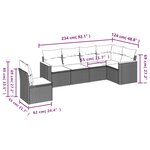 vidaXL Salon de jardin avec coussins 6 Pièces beige résine tressée