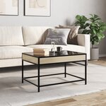 vidaXL Table basse avec LED infini chêne sonoma 70x50x41 cm