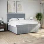 vidaXL Sommier à lattes de lit avec matelas Gris clair 200x200cm Tissu