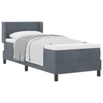 Lit Box Spring vidaXL avec Matelas Gris Foncé 80x200 cm Velours