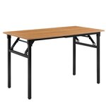 Table pliante de cuisine à manger hauteur réglable pour 4 personnes 120 cm marron et noir 03_0004364