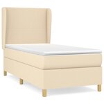 vidaXL Sommier à lattes de lit et matelas Crème 90x190 cm Tissu