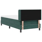 vidaXL Lit Box Spring avec Matelas Vert Foncé 100x200 cm Velours