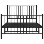 vidaXL Cadre de lit métal sans matelas avec pied de lit noir 100x190cm