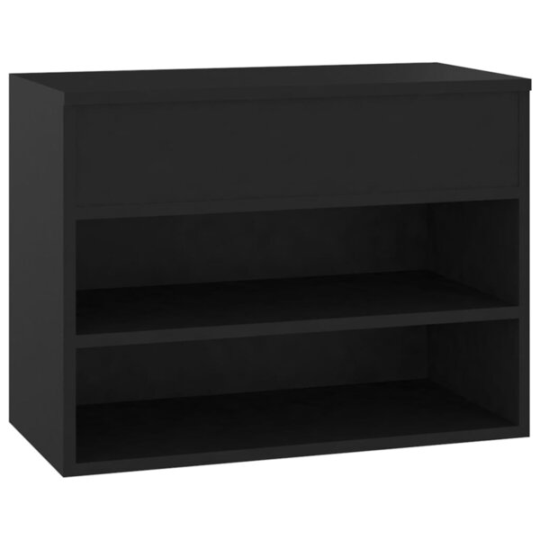 vidaXL Banc à chaussures Noir 60x30x45 cm Bois d’ingénierie