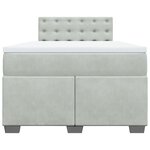 vidaXL Sommier à lattes de lit et matelas Gris clair 120x200cm Velours