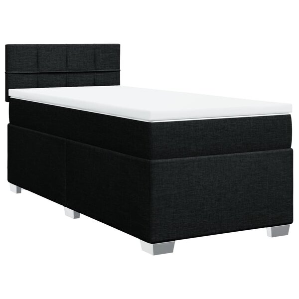 vidaXL Sommier à lattes de lit et matelas Noir 80x200 cm Tissu