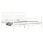 vidaXL Cadre de lit sans matelas blanc 200x200 cm bois massif