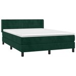 vidaXL Sommier à lattes de lit et matelas Vert foncé 140x200cm Velours