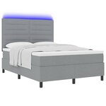 vidaXL Lit à ressorts avec matelas Gris clair 160 x 200 cm tissu