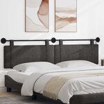 vidaXL Tête de lit suspendue Avec lumière LED Noir PU antique