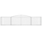 vidaXL Paniers à gabions arqués 10 Pièces 400x30x80/100 cm Fer galvanisé
