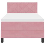 vidaXL Lit à ressorts avec tête de lit Rose 90 x 190 cm Velours