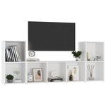 vidaXL Ensemble de meubles TV 3 Pièces Blanc Bois d'ingénierie