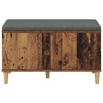 vidaXL Banc d'entrée avec coussin Bois ancien 80 x 38 x 46 cm