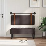 vidaXL Tête de lit suspendue Avec lumière LED Marron foncé PU antique