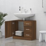 vidaXL Armoire de lavabo Chêne marron 63x30x54 cm Bois d'ingénierie