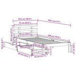 vidaXL Cadre de lit avec tiroirs sans matelas 75x190 cm