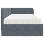 vidaXL Cadre de lit d'angle Gris foncé 90 x 200 cm Velours
