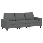 vidaXL Canapé à 3 places Gris foncé 180 cm Tissu