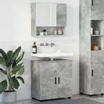 vidaXL Ensemble de mobilier de salle de bain 2 Pièces Gris béton