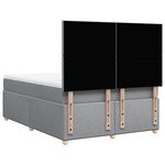 vidaXL Sommier à lattes de lit avec matelas Gris clair 160x200cm Tissu