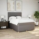 vidaXL Sommier à lattes de lit avec matelas Taupe 140x200 cm Tissu