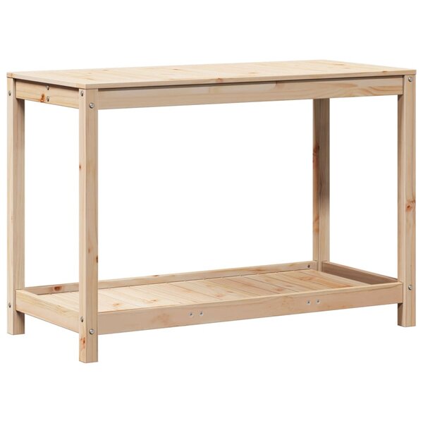 vidaXL Table de rempotage avec étagère 108x50x75 cm bois massif de pin