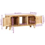 vidaXL Meuble TV 105x46x32 cm bois massif de manguier brut
