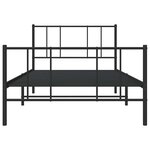 vidaXL Cadre de lit métal sans matelas avec pied de lit noir 80x200 cm