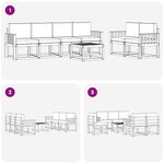vidaXL Ensemble de canapés d'extérieur 7 pc Blanc et Beige