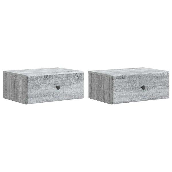 vidaXL Cabinet de chevet mural 2 Pièces Sonoma gris 49 x 34 5 x 20 cm
