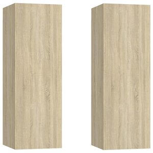 vidaXL Meubles TV 2 Pièces Chêne sonoma 30 5x30x90 cm Bois d’ingénierie