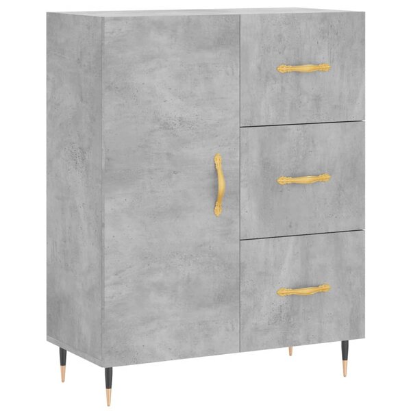 vidaXL Buffet gris béton 69 5x34x90 cm bois d'ingénierie