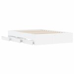 vidaXL Cadre de lit à tiroirs blanc 120x190 cm bois d'ingénierie