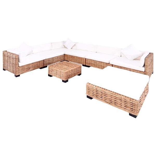 vidaXL Ensemble de canapés 27 Pièces Rotin naturel