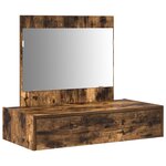 vidaXL Table de maquillage murale en chêne fumé 83x40x70 cm