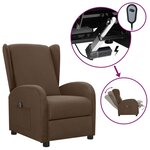 vidaXL Fauteuil inclinable électrique Marron Tissu