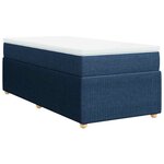 vidaXL Sommier à lattes de lit avec matelas Bleu 90x200 cm Tissu