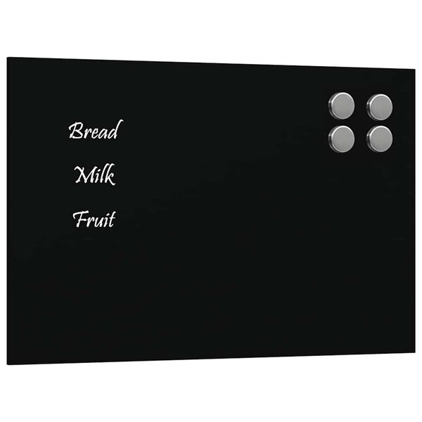 vidaXL Tableau noir magnétique mural Noir 30x20 cm Verre trempé