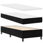 Lit à ressort vidaXL avec matelas Noir 80x200 cm Velours