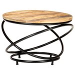 vidaXL Table basse Noir 60x60x40 cm Bois massif de manguier brut