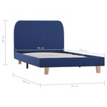 vidaXL Cadre de lit sans matelas bleu tissu 90x200 cm
