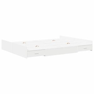 vidaXL Cadre de lit avec rangement avec tête de lit Blanc 150 x 200 cm