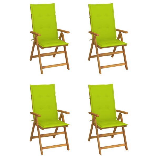 vidaXL Chaises inclinables de jardin lot de 4 et coussins Bois acacia