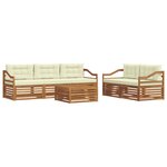 vidaXL Ensemble de canapés d'extérieur 6 pc Naturel et Crème